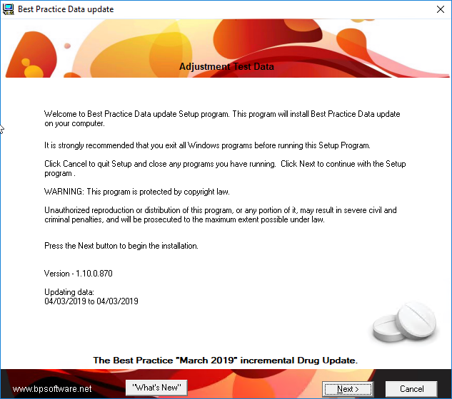 Data Update Install Screen