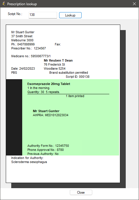 Prescription Lookup