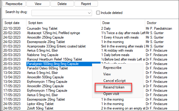 Resend an escript token