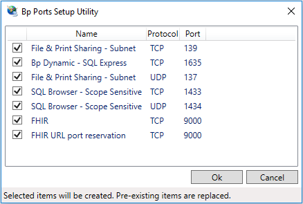 The Bp Ports Setup Utility.