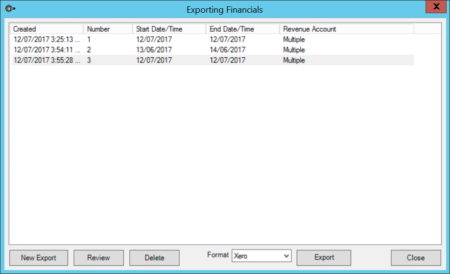 Exporting Financials