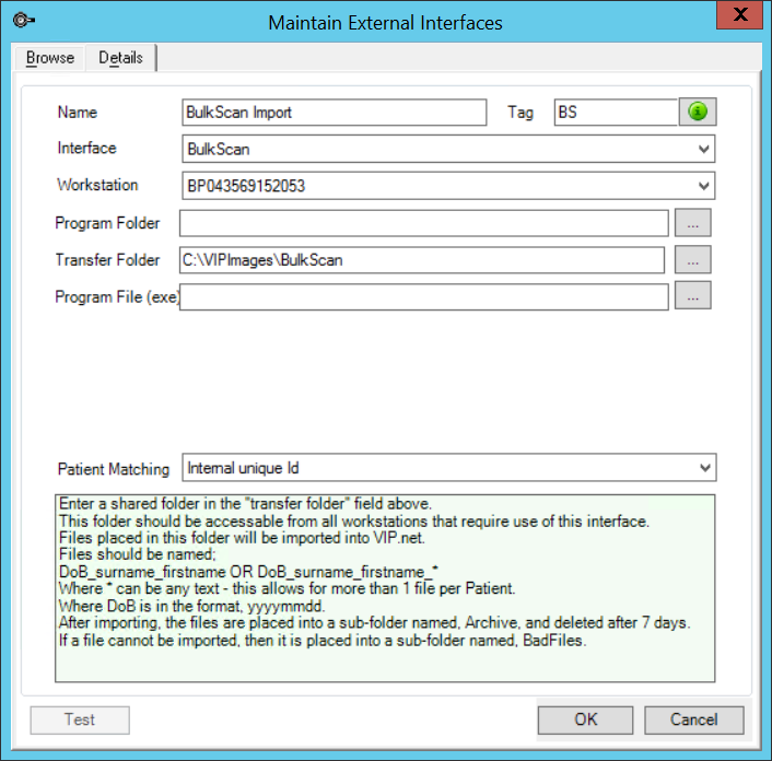 Maintain External Interfaces for Bulk Scanning