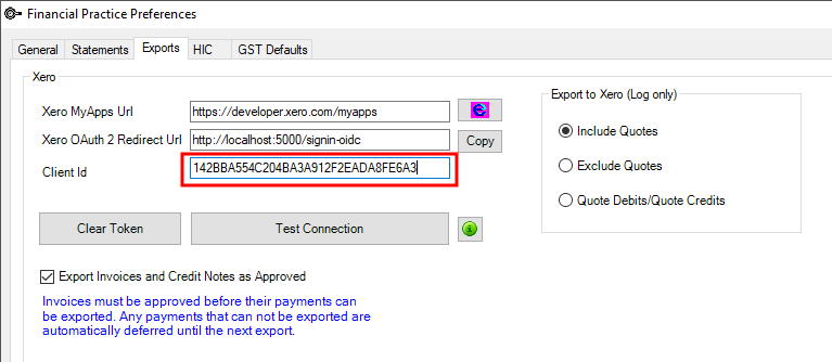 Paste the client id into the Client ID field in Bp VIP.Net