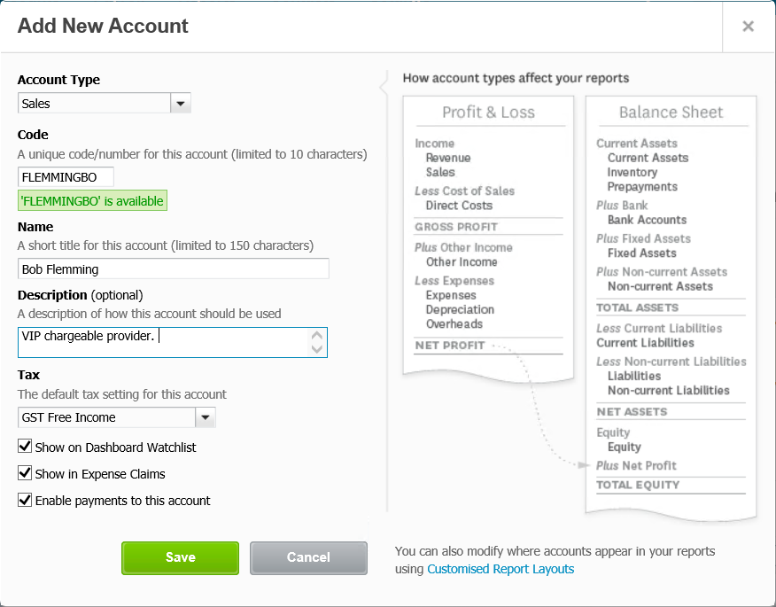 Xero Setup Add Account