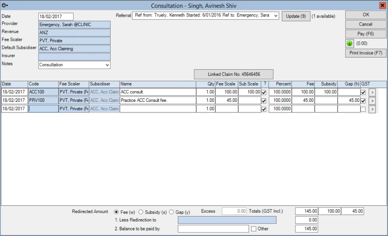 ACC Consultation Billing