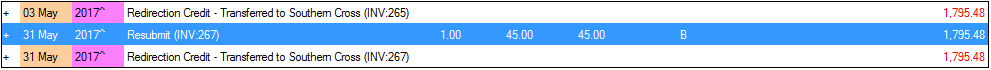 Patient Transactions with B in Batched column