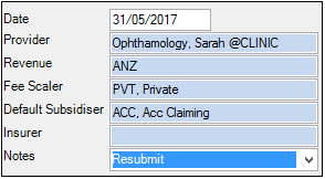 Patient consultation with Notes Resubmitted