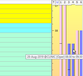 Appointment Book tooltip showing location