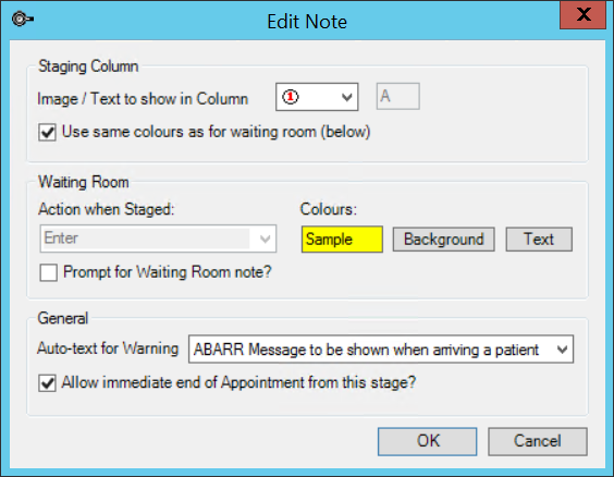 Staging Edit Note