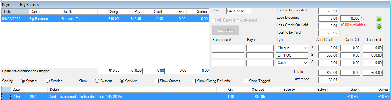 Correcting redirected Overpayments with no gap