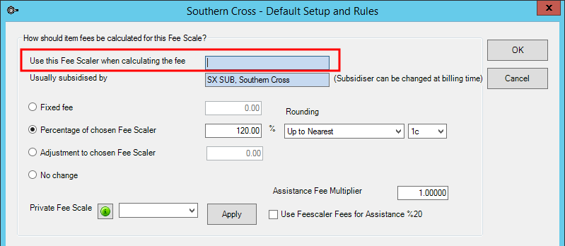 Use this fee scaler when calculating the fee