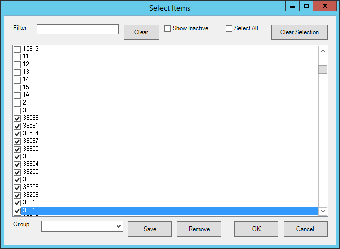 Set Subsidiser Scaling Select Items