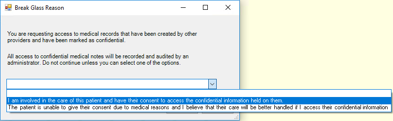 Break Glass Reason