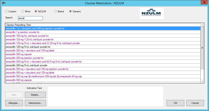 Choose Medication Screen