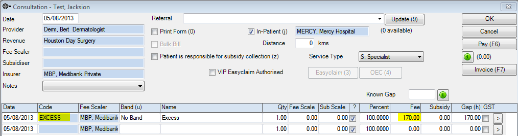 Day stay example updated excess