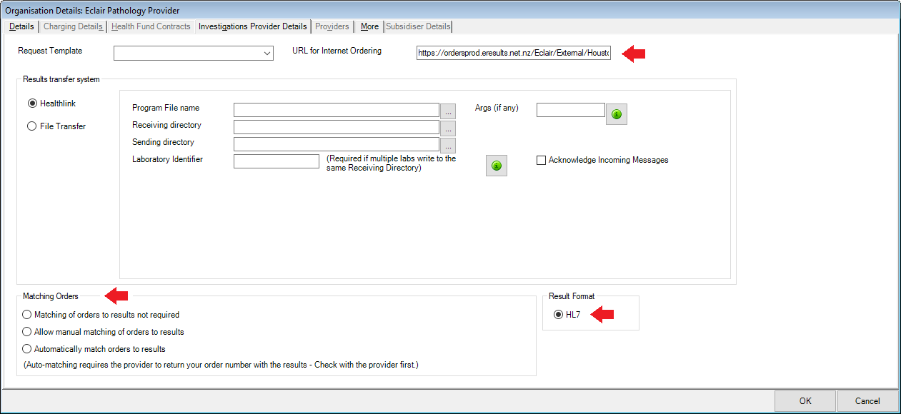 Set up Eclair organisation provider details