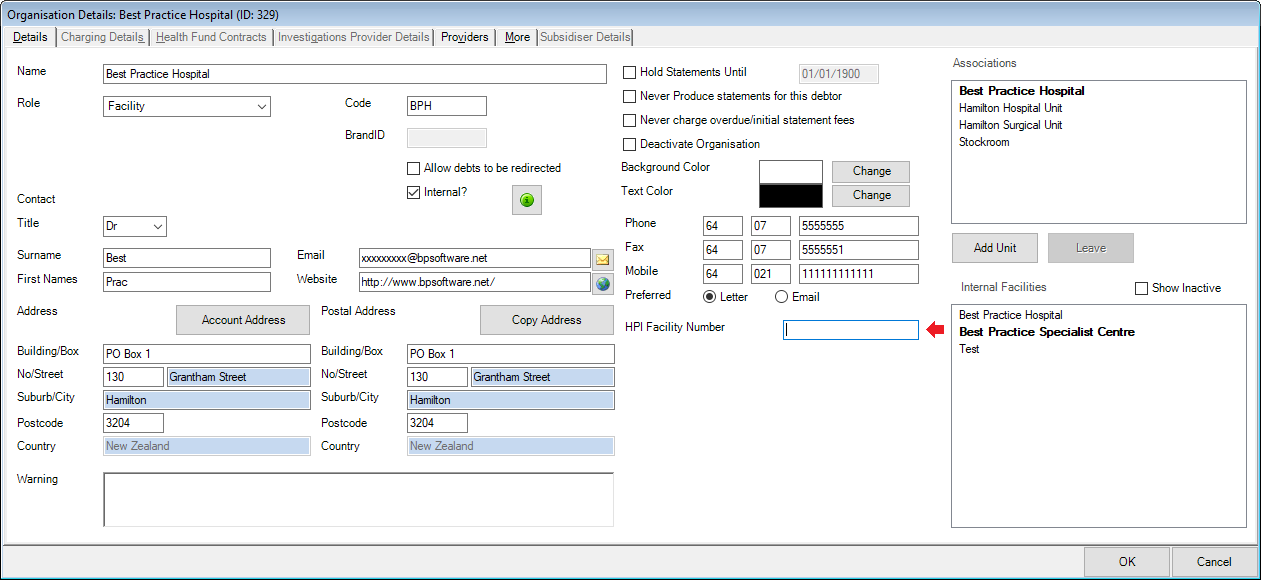 Set up organisation details for Eclair