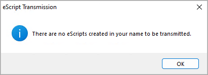 No eScripts to be transmitted