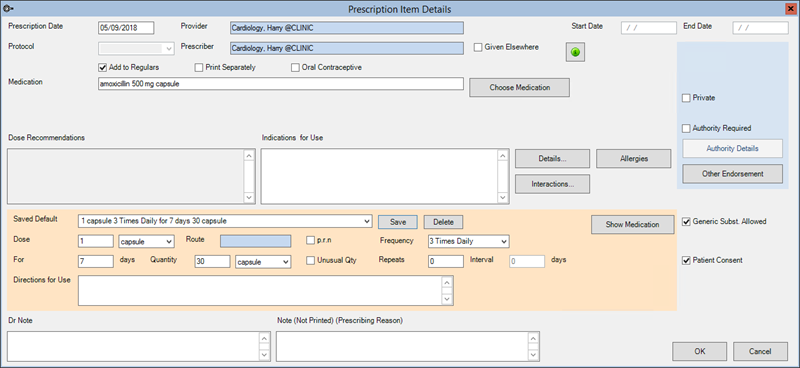 Prescription Item Details