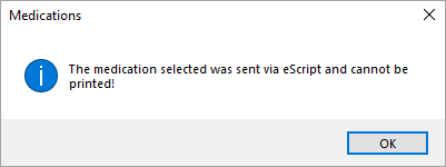 Cannot print medication sent via eScript