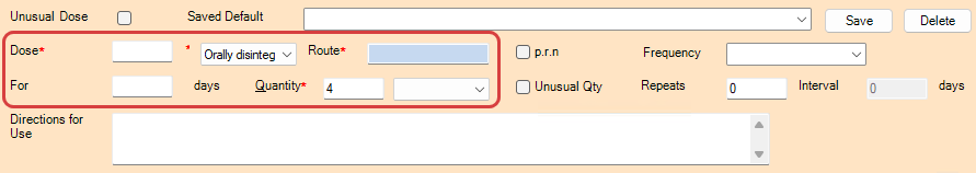 Required fields