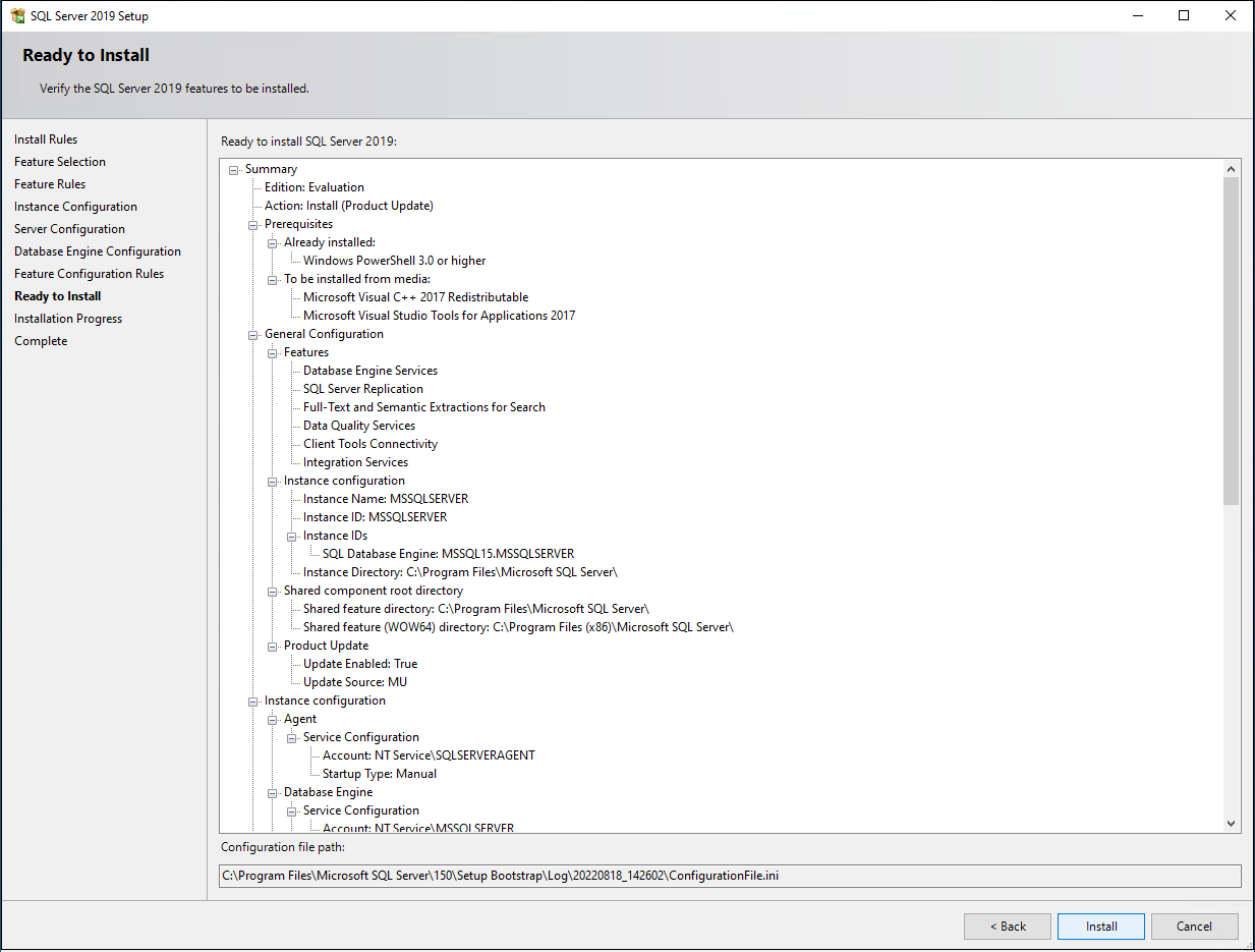 SQL Server Ready to Install