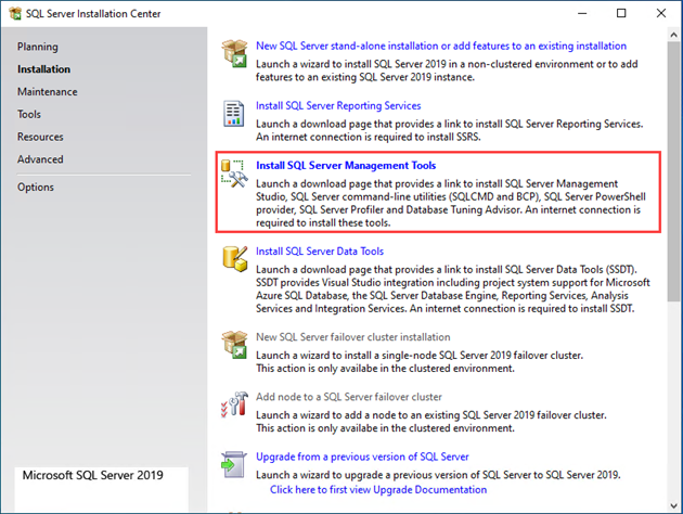 SQL Server Installation Centre 