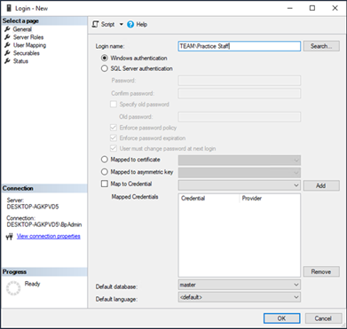 SQL Server add user example domain group