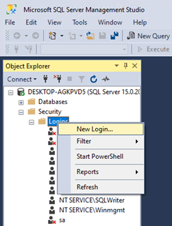 SQL Server new login