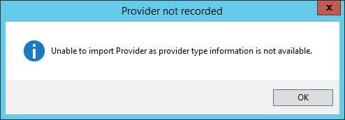 Provider type missing - can't import