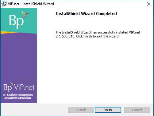 Bp VIP.net Installation Complete