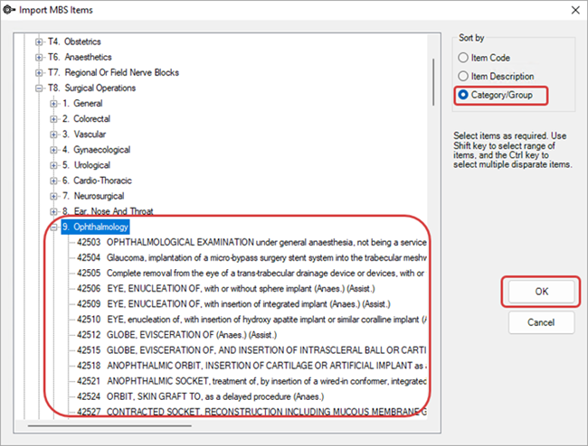 New MBS items import - import category