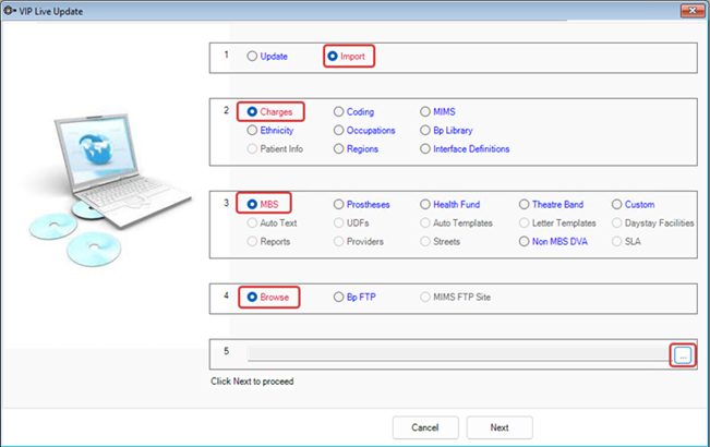 Import or update MBS items from file