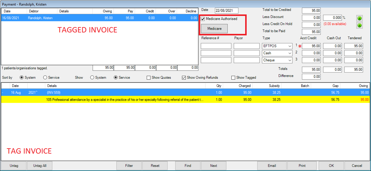 Patient Claims Interactive Payment screen