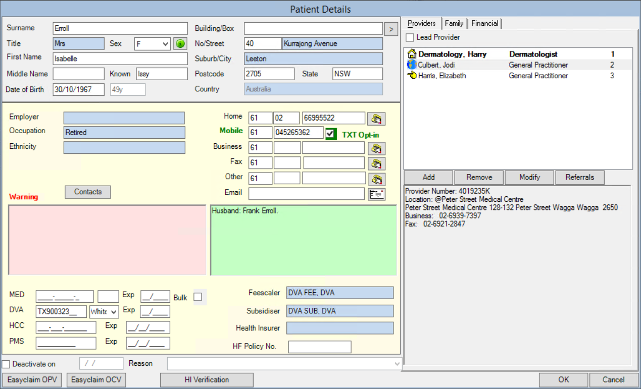 Patient Details Screen