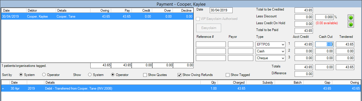 Pay redirected child's invoice