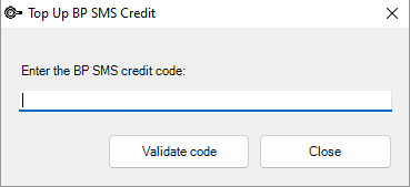 Top up SMS activation code