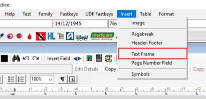 Insert Text Frame