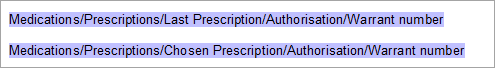 Lookup fields Authorisation/Warrant number