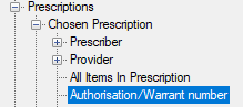 Lookup fields Authorisation/Warrant number