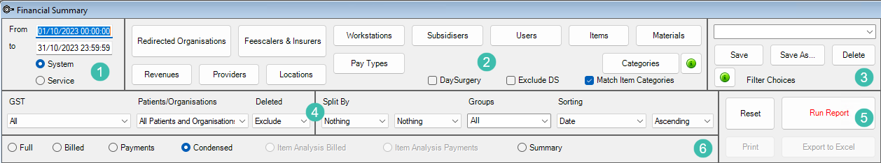 Financial Summary Header