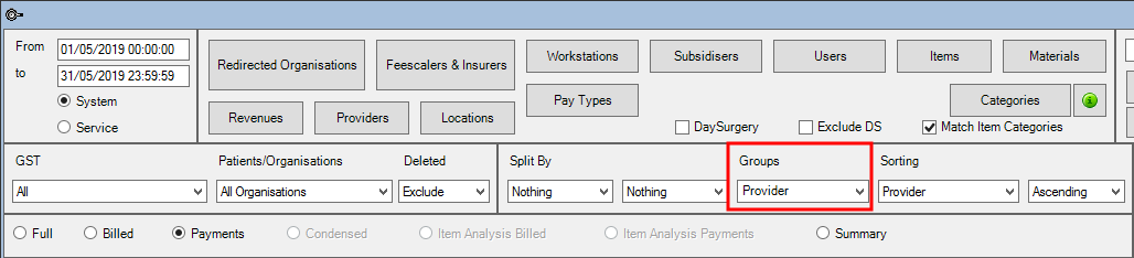 Group report by provider