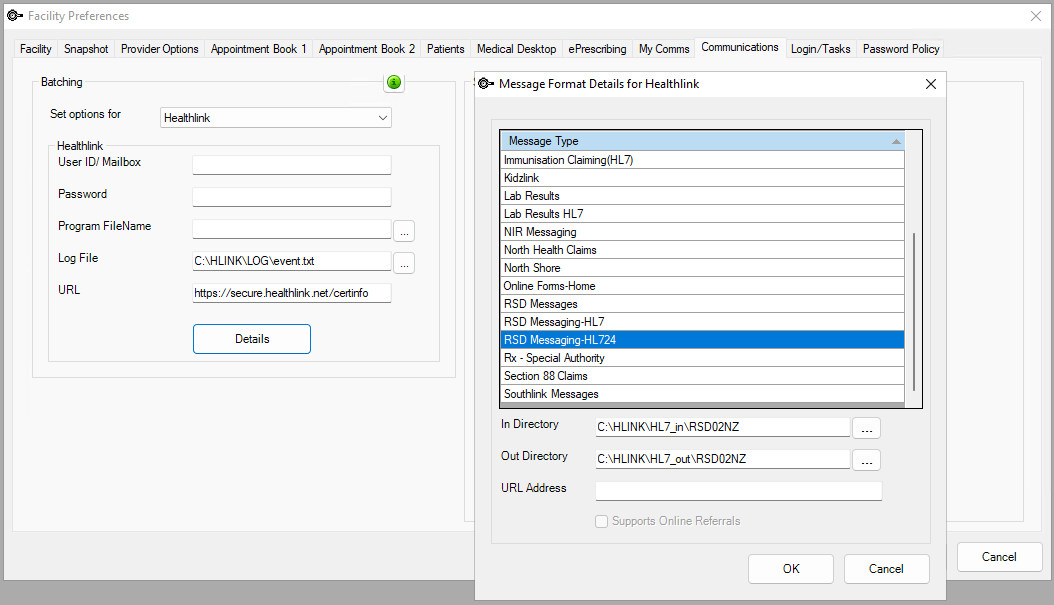 Healthlink message format details