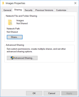 Sharing the images folder.
