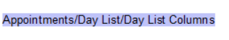 Day List Columns field