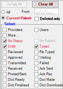 MyComms select statuses to show