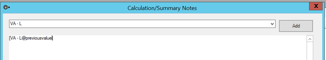 Calculated Value Previous Modifier