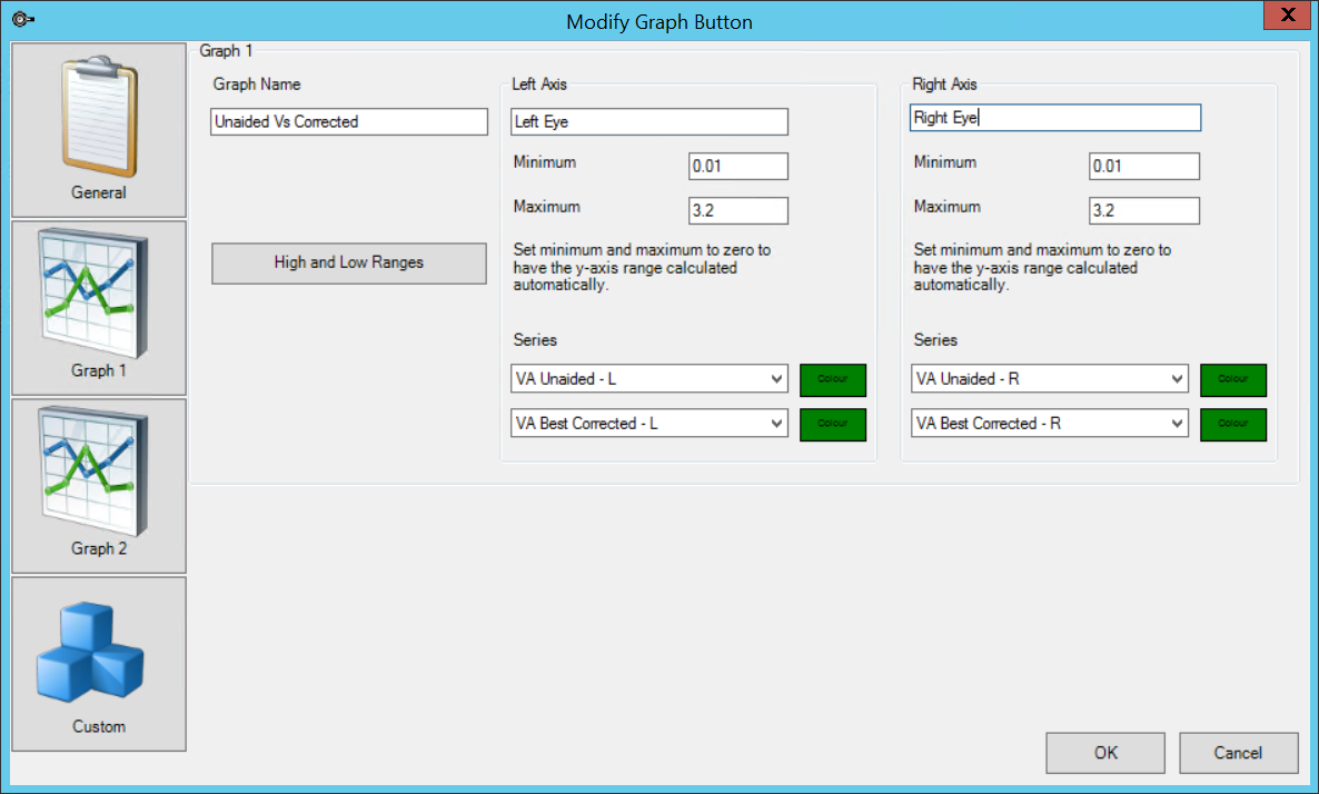 Graphing patient data Graph One tab